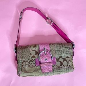 🚫SOLD🚫 Y2K vintage pink and brown coach bag